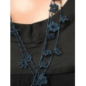 Long Necklace "Crystal" Night blue