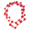 Long Necklace "Crystal" Bright red