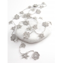 Long Necklace "Crystal" Cloud grey