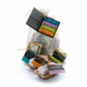 4 Ayurvedic mini-soaps in an organic linen pouch