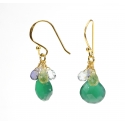 Boucles d'oreilles "Grapes", Onyx Vert