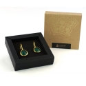 Earrings gold-plated "Drop", Aqua Chalcedony