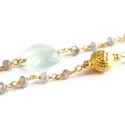 Necklace "Ani" Labradorite & Aqua Chalcedony