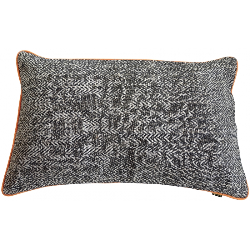 Grand coussin Ortie et Soie Rectangulaire Safran