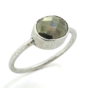 Bague en argent "Drop" Pyrite