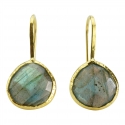 Boucles d'oreilles plaqué or "Drop" Labradorite