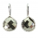 Boucles d'oreilles argent "Drop" Pyrite