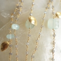 Long necklaces "Ani" Labradorite & Aqua Chalcedony