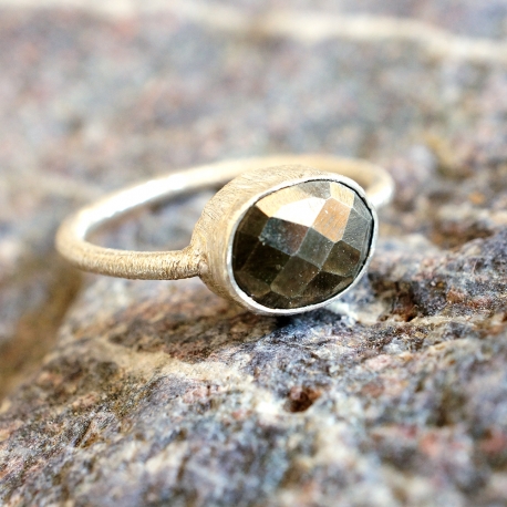 Bague "Drop" Argent 925 Pyrite