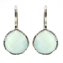 Earrings silver "Drop" Aqua Chalcedony