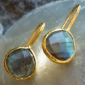 Boucles d'oreilles plaqué or "Drop" Labradorite