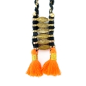 Long Necklace "Meetha", pompom orange