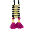 Long Necklace "Meetha", pompom fuschia