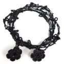 Necklace and bracelet "Chainette" Carbon black