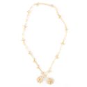 Necklace and bracelet "Chainette" Cream beige