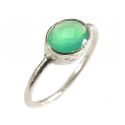 Ring "Drop" Green Onyx 925 Silver and 3µ Gold