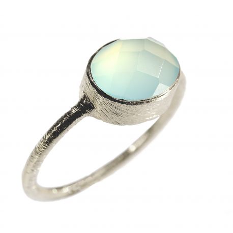 Bague "Drop" Argent 925 Aqua Chalcy