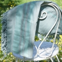 Fouta en coton biologique coloris ALMOND. Tissage à plat et tissage nid d'abeille alternant rayures bicolores