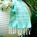 Fouta en coton biologique, Menthe