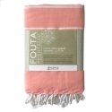 Fouta en coton biologique, Corail