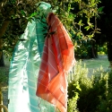 Fouta en coton biologique, Corail