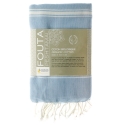 Fouta en coton biologique, Blanc et Nuage