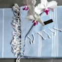 Fouta en coton biologique, Blanc et Nuage