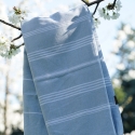 Fouta en coton biologique, Blanc et Nuage