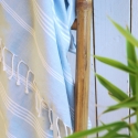 Fouta en coton biologique, Blanc et Nuage