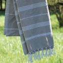 Fouta en coton biologique, Taupe 