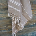 Fouta en coton biologique, Taupe 