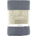 Fouta en coton biologique coloris Bleu de Chine. Tissage jacquard nid d'abeilles 100 x 200 cm