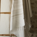 Fouta en coton biologique coloris GINGER. Tissage jacquard nid d'abeilles