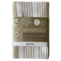 Fouta en coton biologique coloris GINGER. Tissage jacquard nid d'abeilles