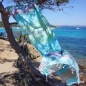 Fouta en coton biologique, Aqua