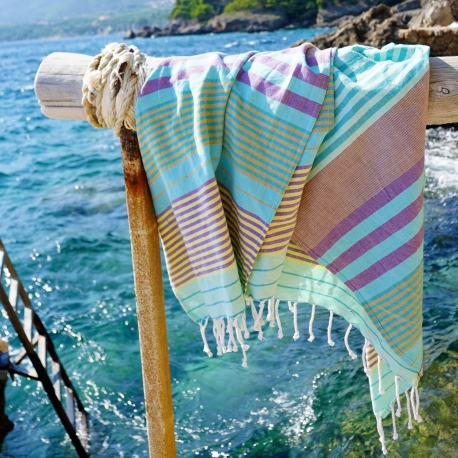 Fouta en coton biologique, Aqua