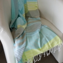 Fouta en coton biologique, Sunny lime