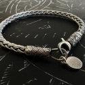 Bracelet tresse ronde - Argent et argent oxydé - fait main - homme&femme 