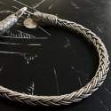 Bracelet tresse ronde - Argent et argent oxydé - fait main - homme&femme 