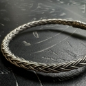 Bracelet tresse ronde - Argent et argent oxydé - fait main - homme&femme 