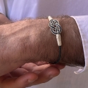 Bracelet infini - Argent et argent oxydé - fait main - homme&femme 