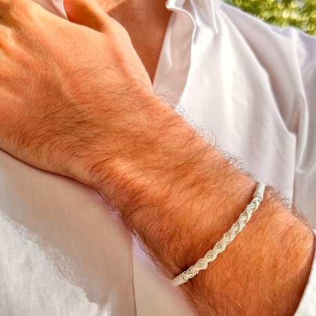 Bracelet tresse - Argent - fait main - homme&femme 