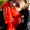 Boiled wool stole "Heat" Spritz