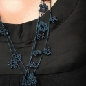 Long Necklace "Crystal" Night blue