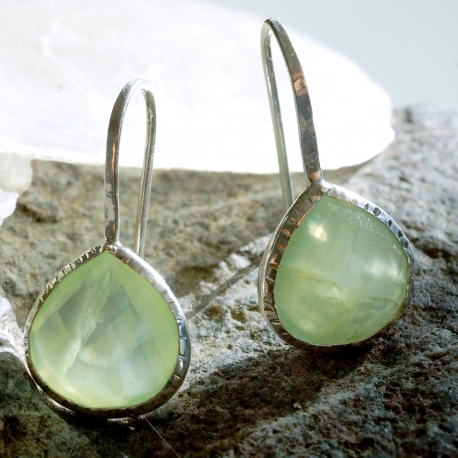 Earrings silver "Drop" Aqua Chalcedony