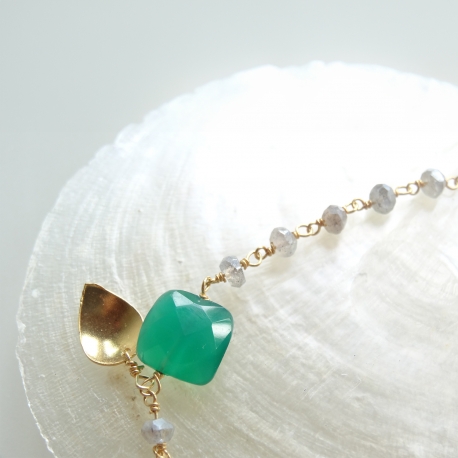 Necklace "Ani" Labradorite & Green Onyx