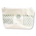 Toiletry bag, in organic cotton screen-printed, 12 x 9 x 5 cm